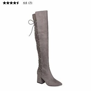 Journee Collection Gray Lace-Up Over-the-Knee Boots